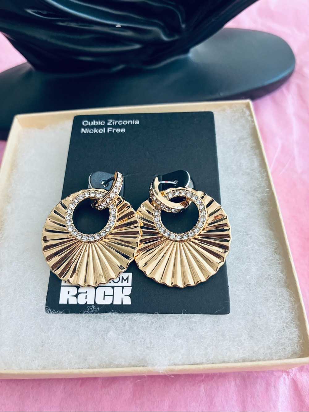 Nordstrom Gold Fan Drop Earrings with Cubic Zirconia